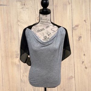 Mimo Gray & Black Sequin Top Small